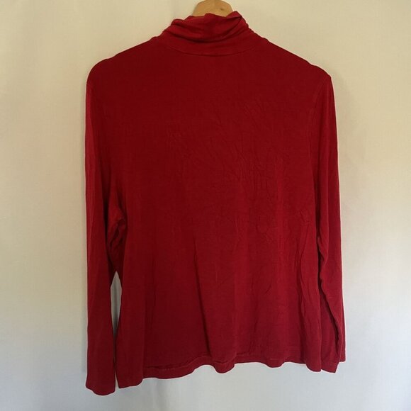 Chico's red turtleneck sweater long sleeves winter fall comfortable style size 2 - Picture 6 of 6